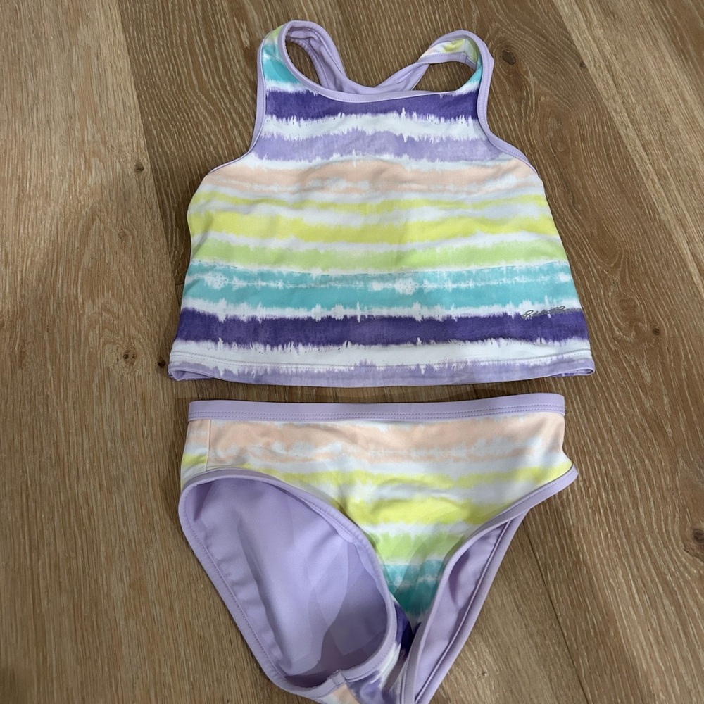 Eddie Bauer Kids Swim Bikini - Purple, Yellow, Green, Blue Stripes